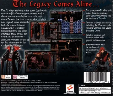 Castlevania Chronicles (US) box cover back